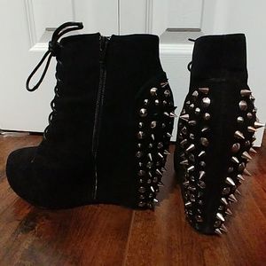 Black Wedge Bootie